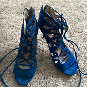 Louise et Cie blue lace up stiletto heels